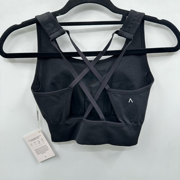 ACTA Black criss-cross back padded support comfort woman yoga sports bra NWT S - Picture 2 of 10